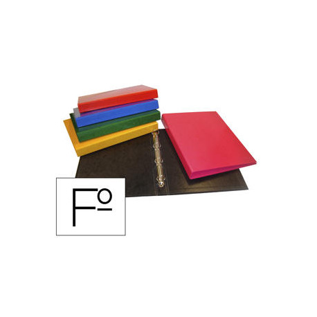 CARPETA DE 4 ANILLAS 40 MM SARO CARTON FORRADO COLORES SURTIDOS