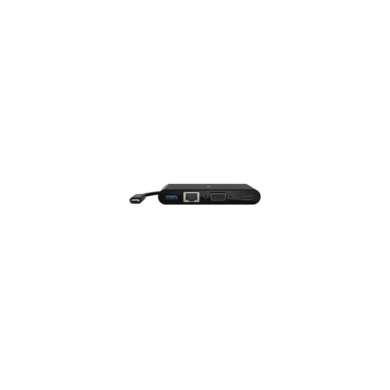 ADAPTADOR BELKIN AVC005BTBK MULTIMEDIA USB-C PUERTOS USB-A 3.0 ETHERNET VGA Y HDMI (4K) COLOR NEGRO