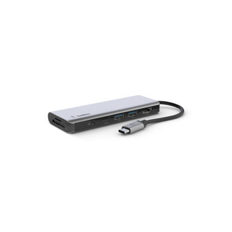 ADAPTADOR BELKIN AVC009BTSGY HUB USB-C 7 EN 1 SD MICRO SD AUDIO 2 X USB HDMI USB-C CARGA 100W