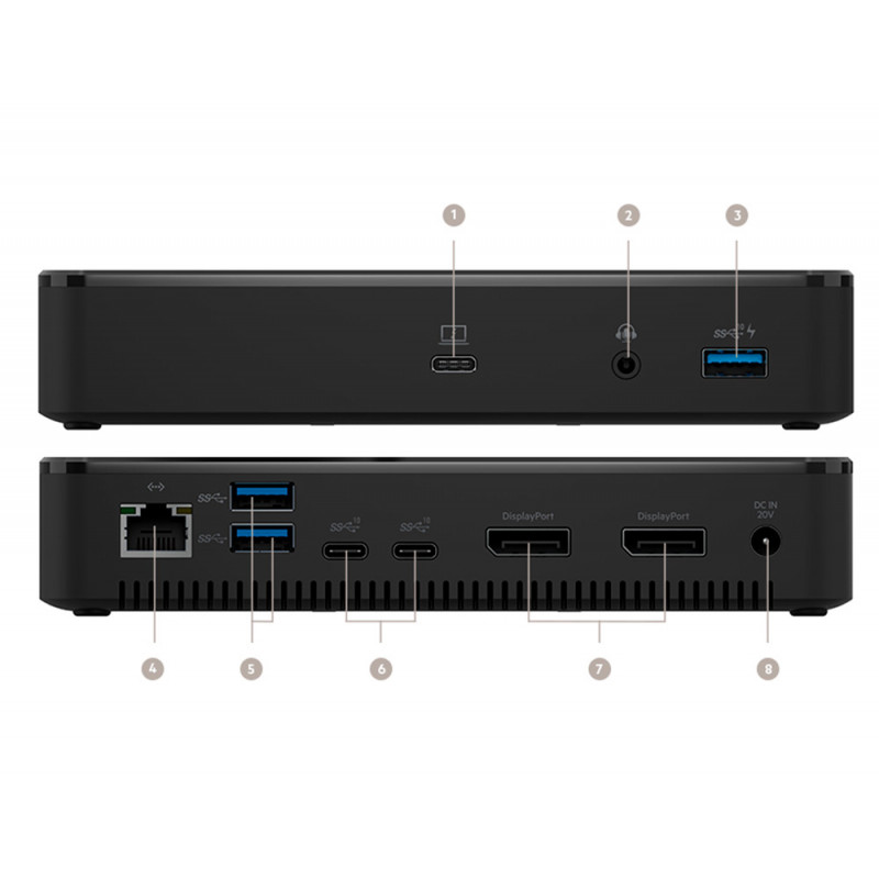 ADAPTADOR BELKIN F4U109VF THUNDERBOLT 3 PLUS 3XUSB 3.0 2XUSB-C 2XDISPLAYPORT GIGABYTE AUDIO 125W