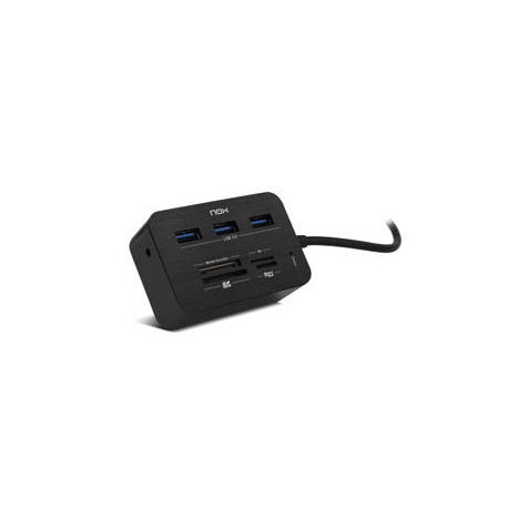 HUB NOX CON LECTOR DE TARJETAS 3XUSB 3.0 COLOR NEGRO