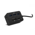 HUB NOX CON LECTOR DE TARJETAS 3XUSB 3.0 COLOR NEGRO