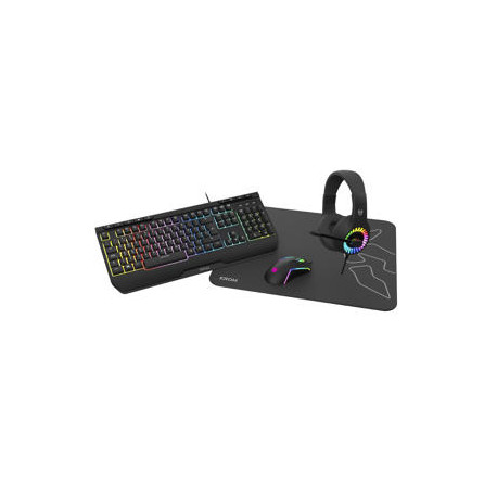 KIT GAMING KROM KENYA 4 IN 1 RGB AURICULARES / TECLADO / RATON / ALFOMBRILLA