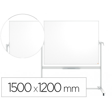 PIZARRA BLANCO NOBO CLASSIC NANO CLEAN DOBLE CARA MOVIL ACERO MAGNETICO 1500X1200 MM