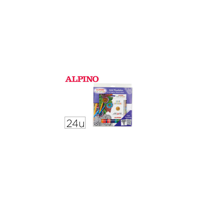 SET DE DIBUJO ALPINO COLOR EXPERIENCE 24 LAPICES DE COLORES Y LIBRO DE 120 MANDALAS