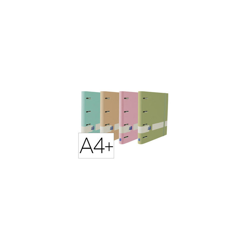 CARPETA CON RECAMBIO OXFORD EUROPEANBINDER NATURE DIN A4+ CUADRO 5X5 COLORES PASTEL SURTIDOS