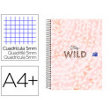 CUADERNO ESPIRAL OXFORD EUROPEANBOOK 5 ANIMAL PRINT DIN A4+ 120 HOJAS CUADRO 5 MM