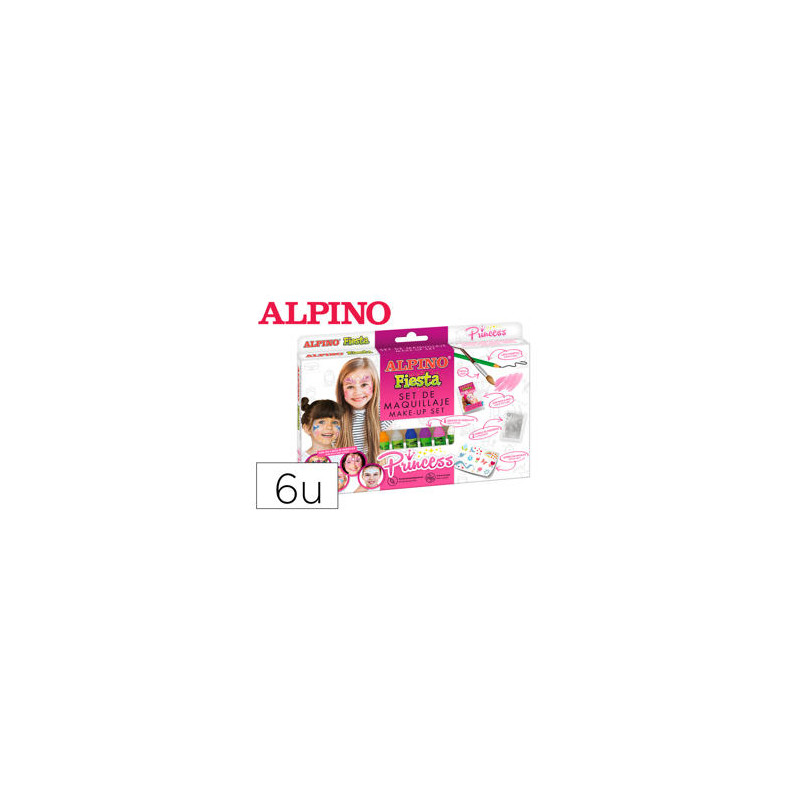 BARRA DE MAQUILLAJE ALPINO PRINCESA CAJA DE 6 UNIDADES COLORES SURTIDOS