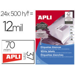 ETIQUETA ADHESIVA APLI 1783 70X37 MM PARA FOTOCOPIADORA LASER INK-JET CAJA DE 500 HOJAS