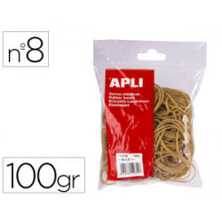 GOMILLAS ELASTICAS APLI 80 X 2 MM N 8 BOLSA DE 100 GR