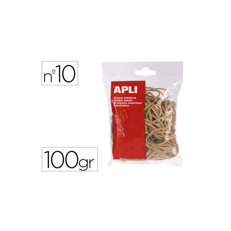 GOMILLAS ELASTICAS APLI 100 X 2 MM N 10 BOLSA DE 100 GR