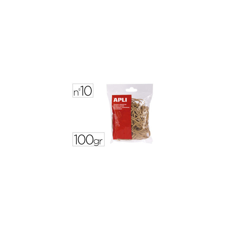 GOMILLAS ELASTICAS APLI 100 X 2 MM N 10 BOLSA DE 100 GR