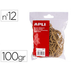 GOMILLAS ELASTICAS APLI 120 X 2 MM N 12 BOLSA DE 100 GR