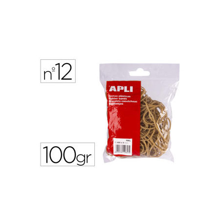 GOMILLAS ELASTICAS APLI 120 X 2 MM N 12 BOLSA DE 100 GR