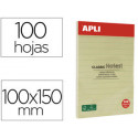 BLOC DE NOTAS ADHESIVAS QUITA Y PON APLI 150X100 MM RAYADO AMARILLO CON 100 HOJAS