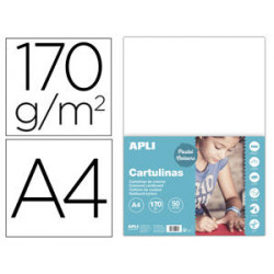 CARTULINA APLI DIN A4 170G/M2 BLANCO PAQUETE DE 50 HOJAS