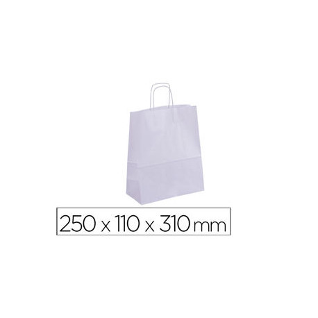 BOLSA KRAFT APLI BLANCO ASA RETORCIDA 250X110X310 MM PAQUETE DE 50 UNIDADES