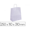 BOLSA KRAFT APLI BLANCO ASA RETORCIDA 250X110X310 MM PAQUETE DE 50 UNIDADES