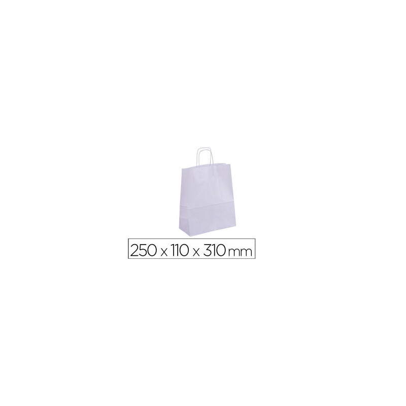 BOLSA KRAFT APLI BLANCO ASA RETORCIDA 250X110X310 MM PAQUETE DE 50 UNIDADES