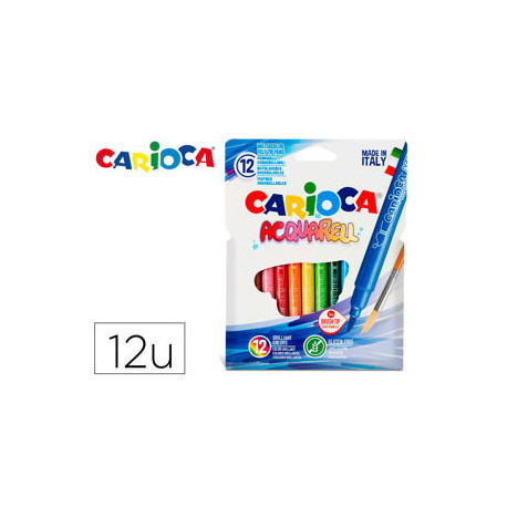 ROTULADOR CARIOCA AQUARELLE PUNTA DE PINCEL CAJA DE 12 COLORES SURTIDOS