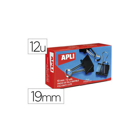 PINZA METALICA APLI REVERSIBLE 19 MM CAJA DE 12 UNIDADES