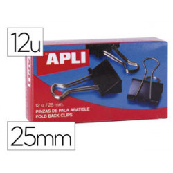 PINZA METALICA APLI REVERSIBLE 25 MM CAJA DE 12 UNIDADES