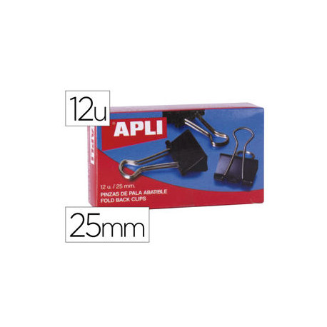 PINZA METALICA APLI REVERSIBLE 25 MM CAJA DE 12 UNIDADES