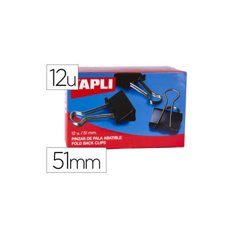 PINZA METALICA APLI REVERSIBLE 51 MM CAJA DE 12 UNIDADES