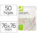 BLOC DE NOTAS ADHESIVAS QUITA Y PON Q-CONNECT 76X76 MM REMOVIBLE PLASTICO TRANSLUCIDO BLANCO 50 HOJA