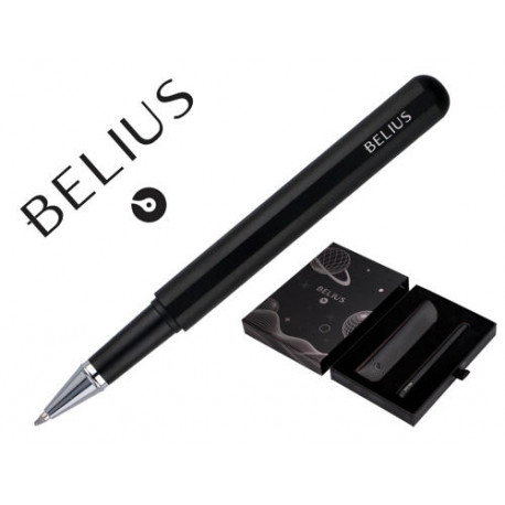 ROLLER Y FUNDA DE SIMILPIEL BELIUS SPACE B COLOR MINIMALISTA NEGRO TINTA AZUL CAJA DE DISE?O