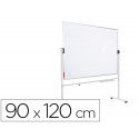 PIZARRA BLANCA ROCADA ACERO VITRIFICADO MAGNETICO MARCO ALUMINIO DOBLE CARA VOLTEABLE 90X120 CM