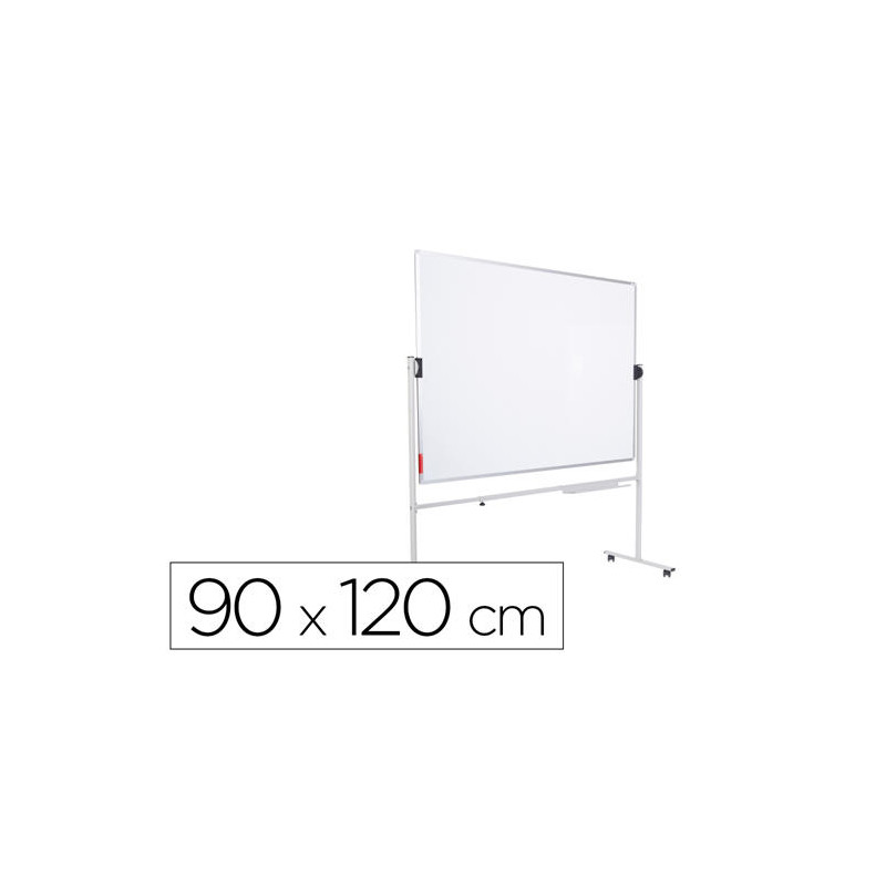 PIZARRA BLANCA ROCADA ACERO VITRIFICADO MAGNETICO MARCO ALUMINIO DOBLE CARA VOLTEABLE 90X120 CM