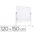 PIZARRA BLANCA ROCADA ACERO VITRIFICADO MAGNETICO MARCO ALUMINIO DOBLE CARA VOLTEABLE 120X150 CM