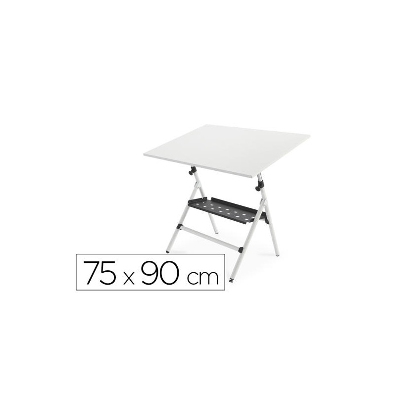 MESA DE DIBUJO ROCADA RD-175 ESTRUCTURA METALICA PLEGABLE REGULABLE EN ALTURA TABLERO 75X90 CM