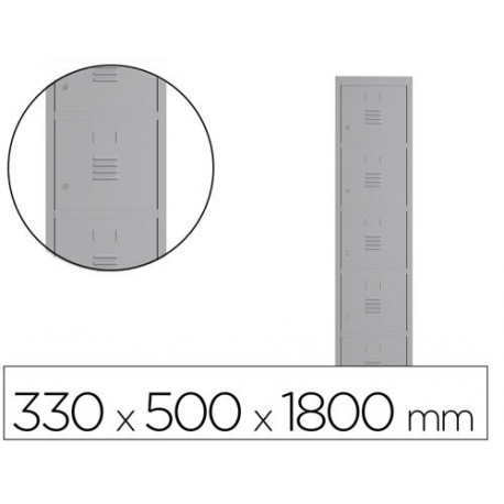 TAQUILLA METALICA ROCADA 300 1 MODULO 5 PUERTAS GRIS 330X500X1800 MM