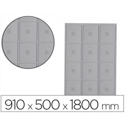 TAQUILLA METALICA ROCADA 300 3 MODULOS X 4 PUERTAS GRIS 910X500X1800 MM