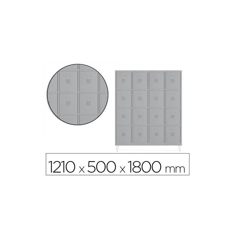 TAQUILLA METALICA ROCADA 300 4 MODULOS X 4 PUERTAS GRIS 1210X500X1800 MM