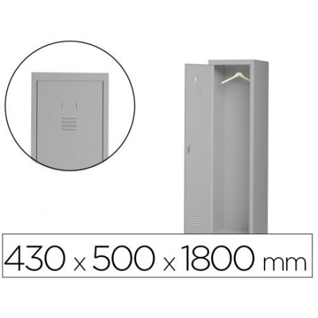 TAQUILLA METALICA ROCADA 400 1 MODULO X 1 PUERTA GRIS 430X500X1800 MM