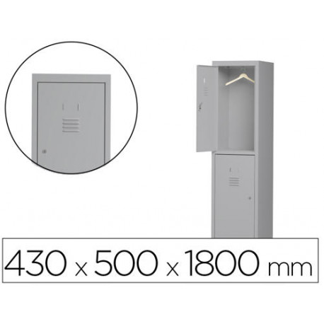 TAQUILLA METALICA ROCADA 400 1 MODULO X 2 PUERTAS GRIS 430X500X1800 MM