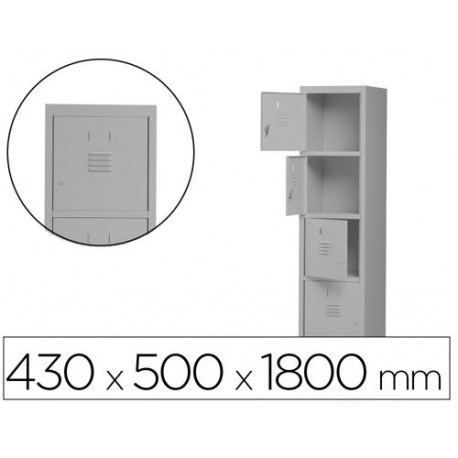 TAQUILLA METALICA ROCADA 400 1 MODULO X 4 PUERTAS GRIS 430X500X1800 MM