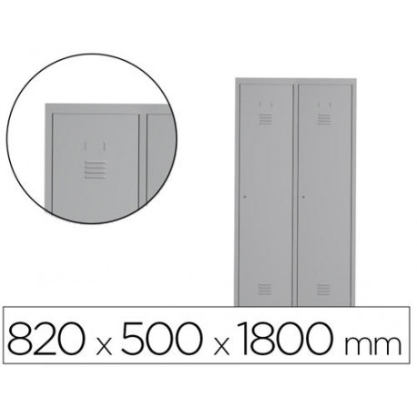 TAQUILLA METALICA ROCADA 400 2 MODULOS X 1 PUERTA GRIS 820X500X1800 MM