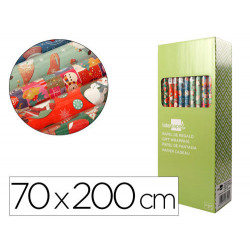 PAPEL DE REGALO LIDERPAPEL NAVIDAD ROLLO ANCHO 70 CM LONGITUD 2 MT GRAMAJE 60 GR DISE?OS SURTIDOS