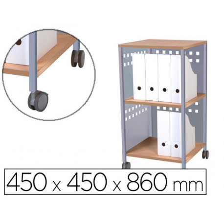 CARRO MULTIUSOS ROCADA MELAMINA 19 MM Y ACERO PINTADO 450X450X860 MM