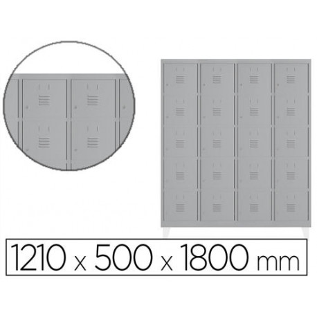 TAQUILLA METALICA ROCADA 300 4 MODULOS X 5 PUERTAS GRIS 1210X500X1800 MM