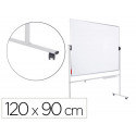 PIZARRA BLANCA ROCADA VOLTEABLE DOBLE CARA MAGNETICA ACERO LACADO 120X90 CM