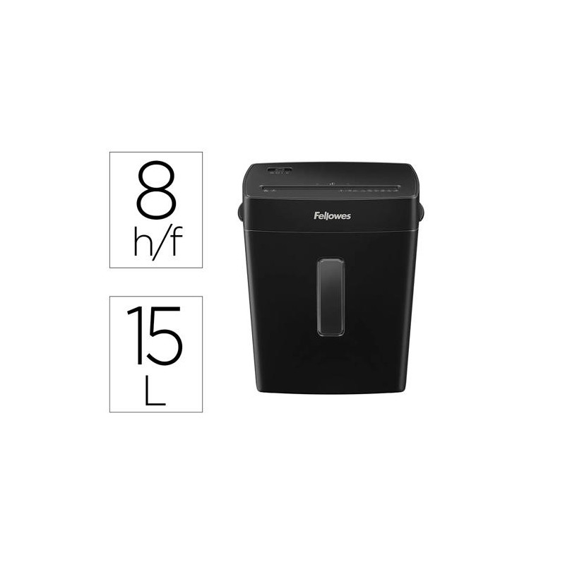 DESTRUCTORA DE DOCUMENTOS FELLOWES P-42C CAPACIDAD 8H SEGURIDAD P4 GRAPAS Y TARJETAS PAPELERA 15 L