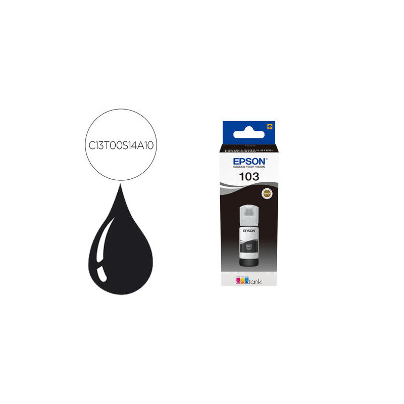 TINTA EPSON ECOTANK 103 L3110/3150/3151/5190 NEGRO BOTELLA DE 65 ML