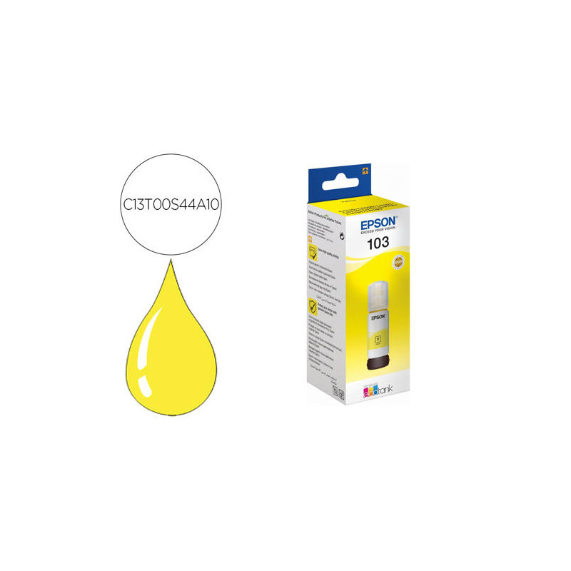 TINTA EPSON ECOTANK 103 L3110/3150/3151/5190 AMARILLO BOTELLA DE 65 ML