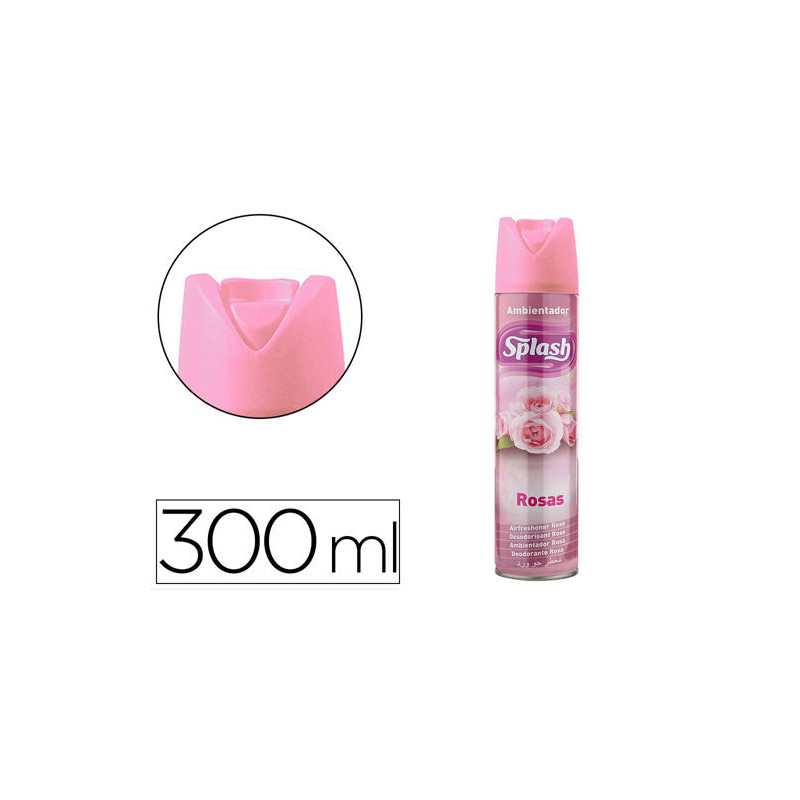 AMBIENTADOR SPRAY SPLASH AROMA ROSAS BOTE DE 300 ML