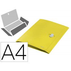 CARPETA LEITZ RECYCLE GOMAS TRES SOLAPAS DIN A4 POLIPROPILENO AMARILLO